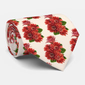 Rode Gerbera Madeliefjes Stropdas (Opgerold)