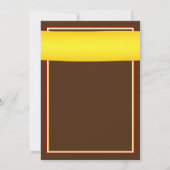 Rode Gerbera met gele lintuitnodiging Kaart (Achterkant)