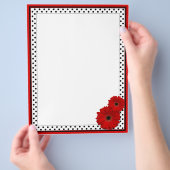 Rode Gerbera Stippen Aangepaste Eigen Flyers (Hand)