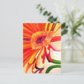 Rode Gerbera waterverf schilderkunst Briefkaart (Staand voorkant)