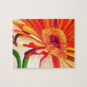 Rode Gerbera waterverf schilderkunst Legpuzzel (Horizontaal)