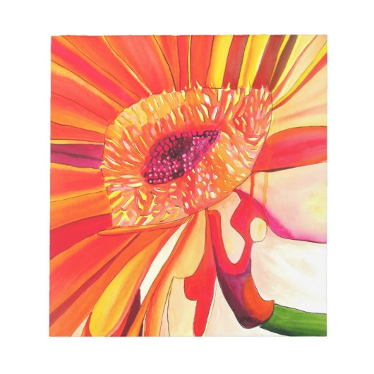 Rode Gerbera waterverf schilderkunst Notitieblok (Voorkant)