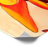 Rode Gerbera waterverf schilderkunst Poster (Hoek)