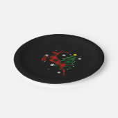 Rode gerimpelde rendierbuffel herten kerst pyjama papieren bordje (Gekanteld)