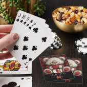 Rode geruite beer Ik hou van jou aangepaste naam m Pokerkaarten (Insitu)