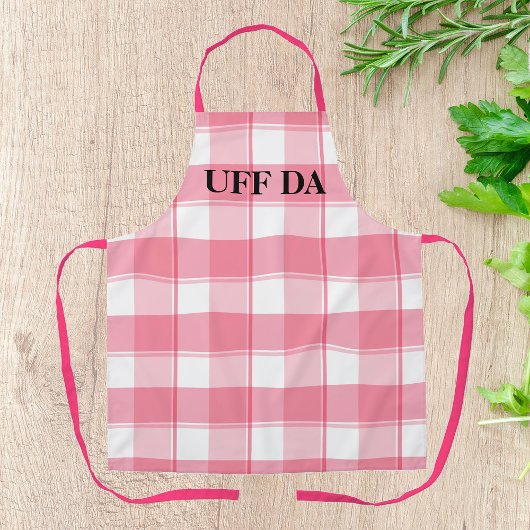 Rode geruite boerderijschort Uff Da All-Over Print Schort