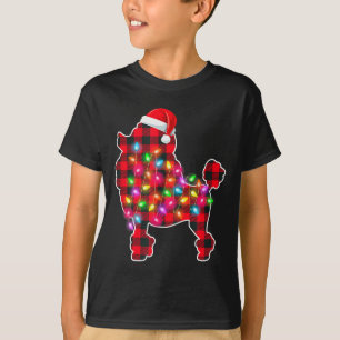 Rode geruite Buffalo Odle hond kerstlichten pyjama T-shirt