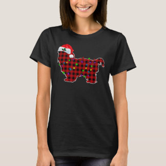 Rode geruite buffel shih tzu hond kerst pyjama f t-shirt