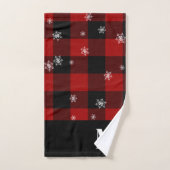 Rode geruite flanel aangepaste monogram winter bad handdoek (Handdoek)