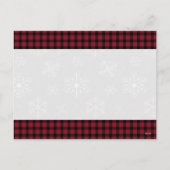 Rode geruite gezinsfoto met Kerst Feestdagenkaart (Achterkant)