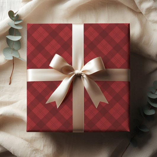 Rode geruite kerstcadeau inpakpapier vel
