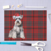 Rode geruite Kerstschnauzer-hond Vakantie Tissuepapier (Craft)