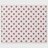 Rode geruite kerststerren cadeaupapier (Vlak)