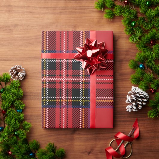 Rode geruite kerstverpakkings papier (Feestdagen Geschenken)