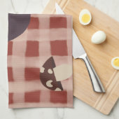 Rode geruite keukenhanddoek met groenten (Quarter Fold)