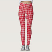 Rode geruite leggingen leggings (Voorkant)