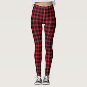 Rode geruite leggingen leggings (Voorkant)