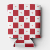 Rode geruite liefde Koelbox Blikjeskoeler (Achterkant)