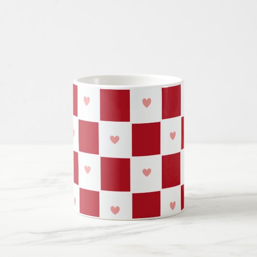 Rode geruite liefde Mok (Center)