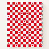 Rode geruite patroon achtergrond notitieboek (Achterkant)