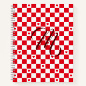Rode geruite patroon achtergrond notitieboek (Voorkant)