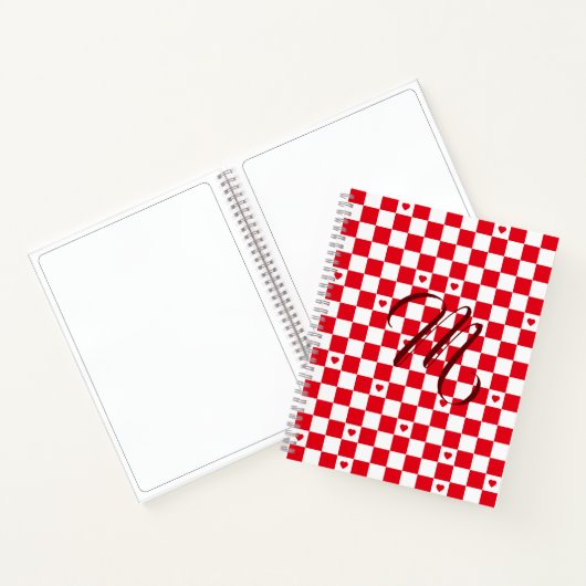 Rode geruite patroon achtergrond notitieboek (Binnen)