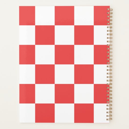 Rode geruite patroon achtergrond planner (Achterkant)