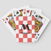 Rode geruite patroon achtergrond pokerkaarten (Achterkant)