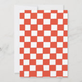 Rode Geruite Pizza Party Italiaanse kinderen Verja Kaart (Achterkant)