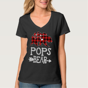 Rode geruite Poppen Beer Two Cub Bijpassende Buffa T-shirt