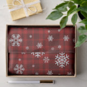 Rode geruite sneeuwvlok Kerstmis Tissuepapier (Geschenk)