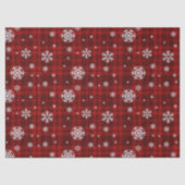 Rode geruite sneeuwvlok Kerstmis Tissuepapier (Voorkant)