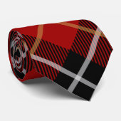 Rode geruite stof stropdas (Opgerold)