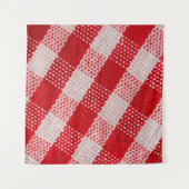 Rode geruite stof tafelkleed patroon textuur achte wandkleed (Voorkant (horizontaal))