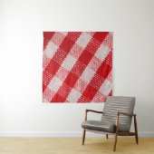 Rode geruite stof tafelkleed patroon textuur achte wandkleed (In Situ (horizontaal))
