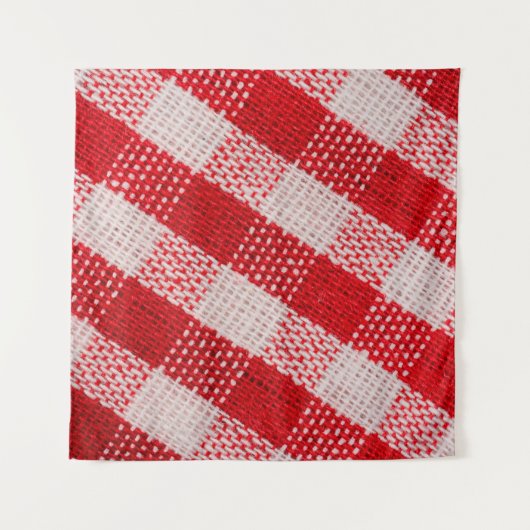 Rode geruite stof tafelkleed patroon textuur achte wandkleed (Voorkant)