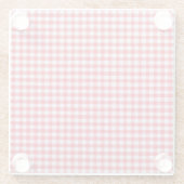 Rode geruite tafelkleed Close-Up. Glazen Onderzetter (Achterkant)