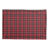 Rode geruite tartan ruitpatroon Witte herten Kussensloop (Achterkant-Links)