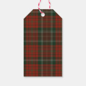 Rode geruite teddybeer kerstcadeautags  cadeaulabel (Achterkant)