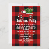 Rode geruite vrachtwagen rustieke land kerstfeest kaart (Voorkant)