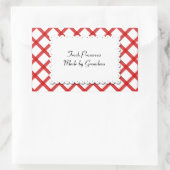 Rode geruite witte dekensjablone sticker (Tas)