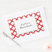 Rode geruite witte dekensjablone sticker (Envelop)