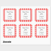 Rode geruite witte kanten onderlegger stickers op (Vel)
