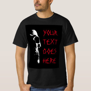 Rode Gescheiden Tekst Heren Halloween Schedel Horr T-shirt