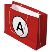 RODE GESCHENKTAS CUSTOM INITIAAL GROOT CADEAUZAKJE (Voorkant Gekanteld)