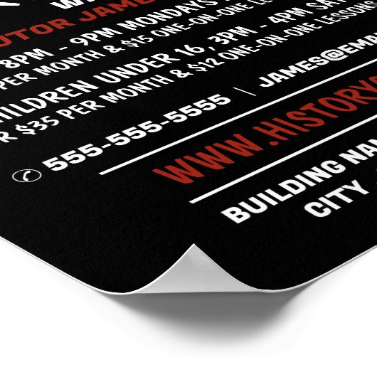 Rode geschiedenisboek, geschiedeniscursus Adverter Poster (Hoek)