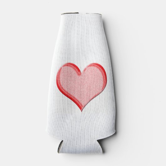 Rode gespeende Valentijn — Heart Vorm Flesjeskoeler (Voorkant)