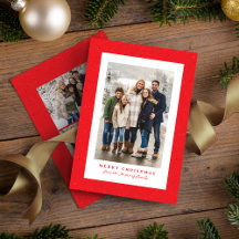 Rode gespikkelde lijst eenvoudige kerstfoto