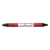 Rode gespikkelde monogram zwarte inkt pen (Voorkant)