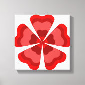 Rode gestileerde retro bloem canvas afdruk (Voorkant)
